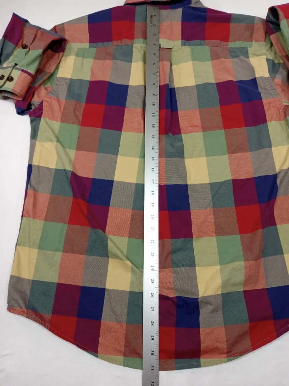 Orvis Mens Large Signature Twill Plaid Button Down Shirt Multicolor Long Sleeve